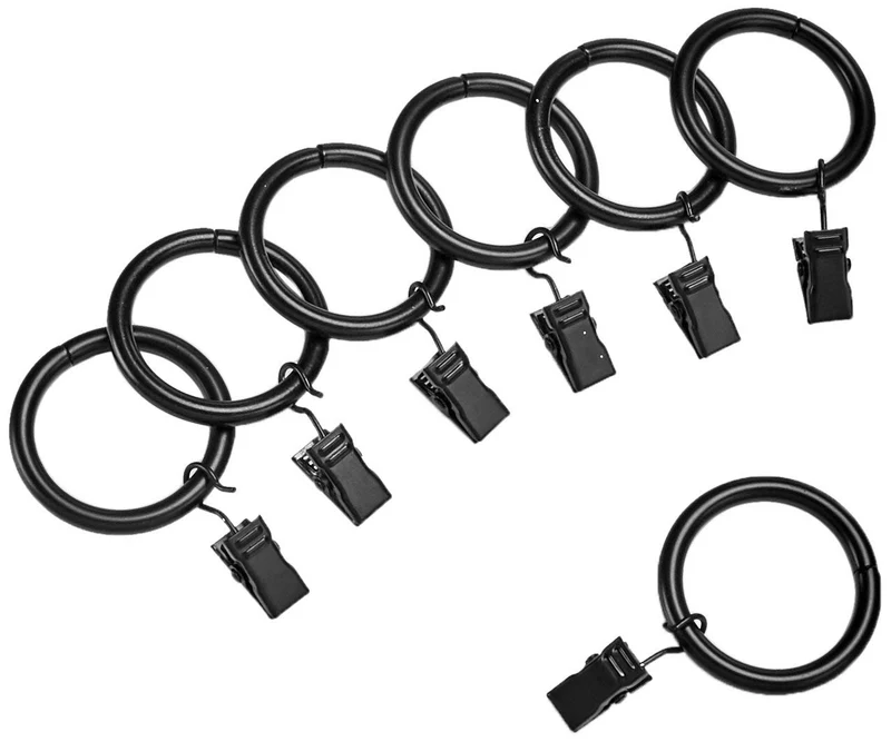 LESIGE Curtain Rings with Clips 2 Inch Interior Diameter Openable 10 Pack Rustproof Metal Hangers Ring Decorative Drapery Vintag