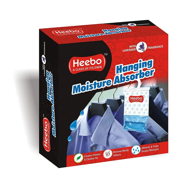Heebo Hanging Moisture Absorber Pack 1 | Moisture Relieve | Used in wardrobes | Gym lockers | modular kitchen closets | Dining