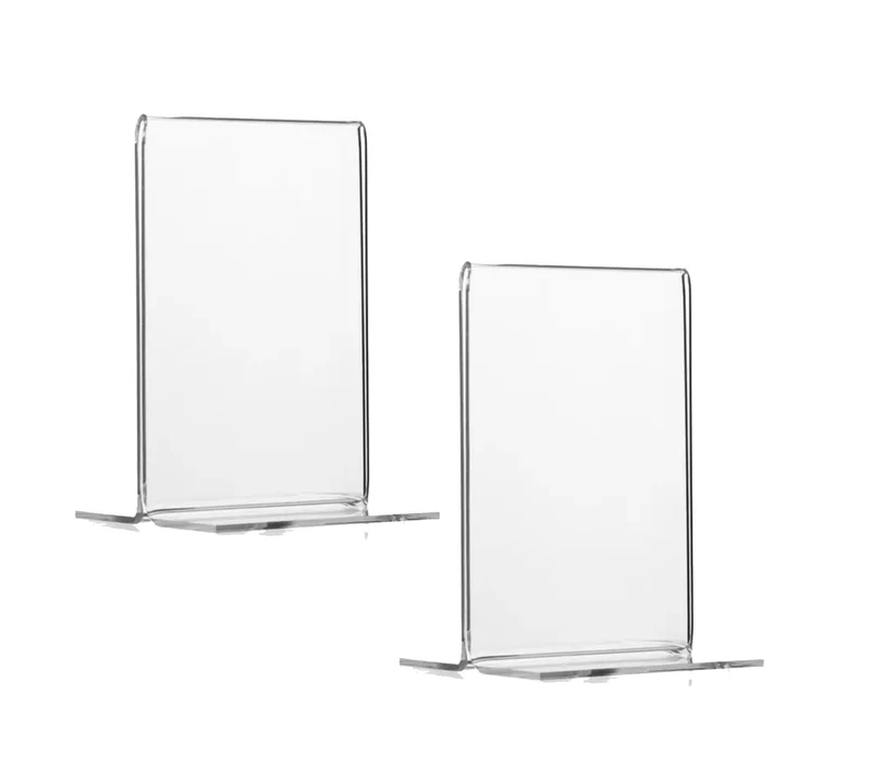 PAUL SONS TShape Acrylic Display Stand Paper Holder Double Sided Portrait Style Menu Frame Display Stand Table Top Medium Size: