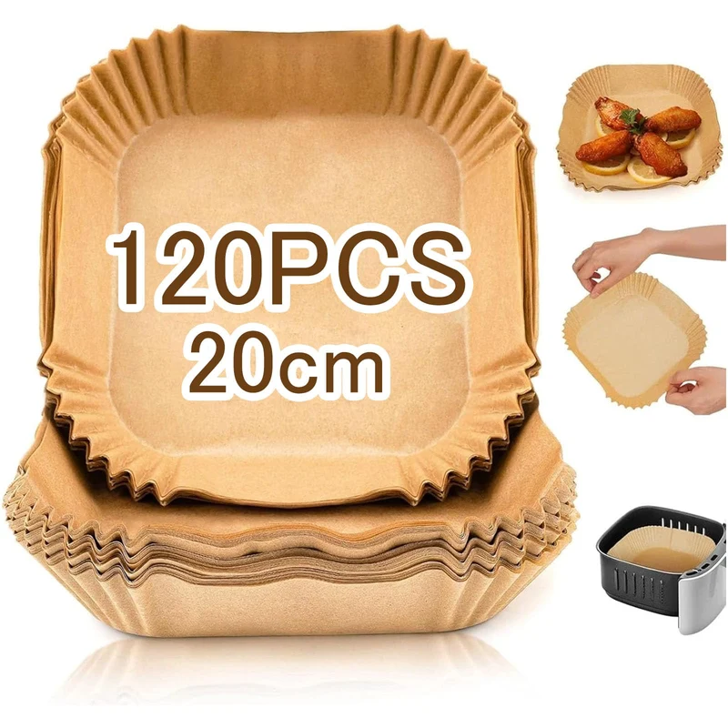 Air Fryer Paper, Set of 120, NonFryer, Disposable Paper, NonFry Oven, Air Oven, Tempura Sheeting Paper, Oil Paper, Cooking She