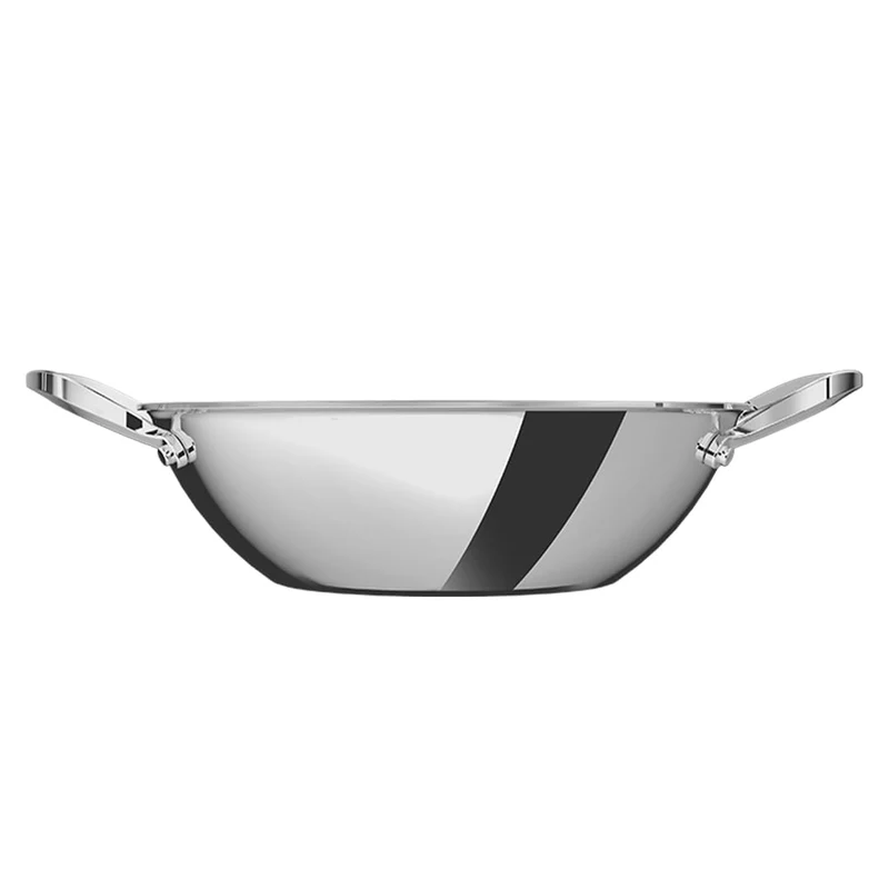 ULTRA Triply Kadai Flat Bottom 24cm (2.5L) | 304 FoodGrade Stainless Steel Cookware with Fast and Even Heating, Prevents Charri