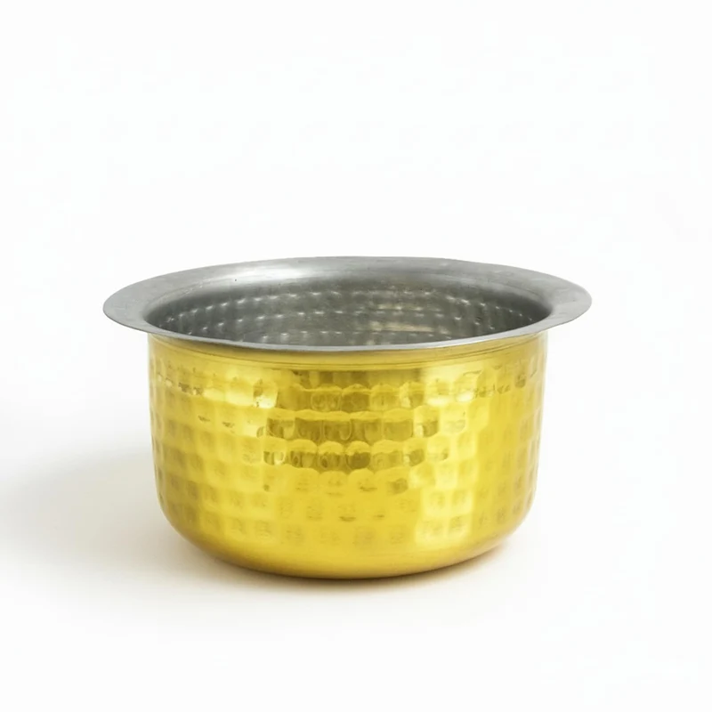Moongil Brass Utensil Hammered Vadi Chatti with TIN coating|Tope|KitchenWare|cookware|Brass Pathiram|Patilas|Tapeli|Peetal|Sarva