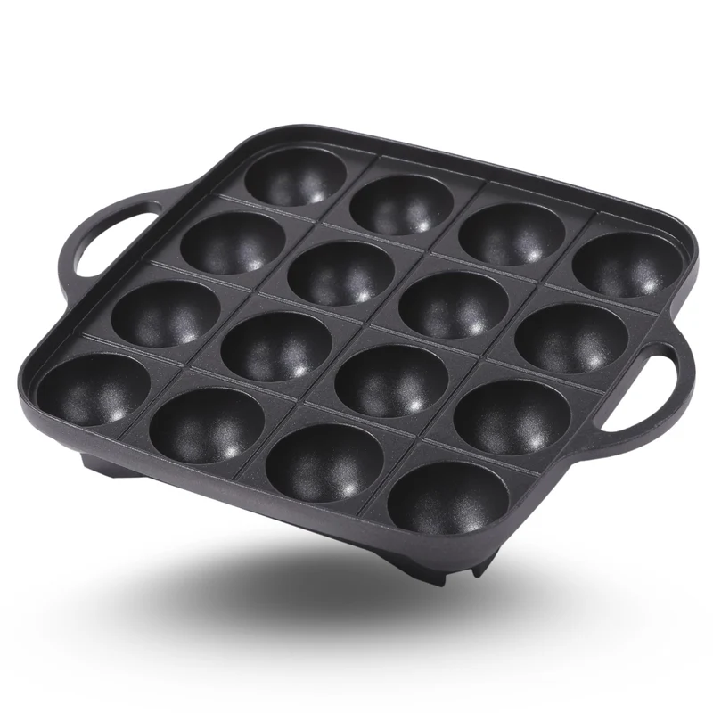 EdoEats 16Hole Nonstick Cast Aluminum Takoyaki Pan for Gas Stoves
