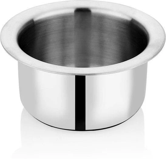 Bhalaria Triply Stainless Steel Tope Flat Bottom 11 | 1.25L Capacity | 2X Faster Heating | Easy to Clean | Scratch & Rust Resist