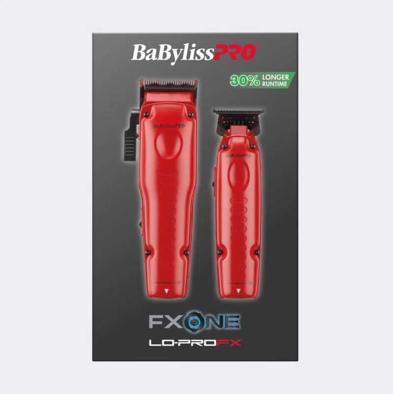 BaBylissPRO® FXONE™ Lo-ProFX Limited Edition Matte Red Clipper, Trimmer & Boosted Battery Gift Set