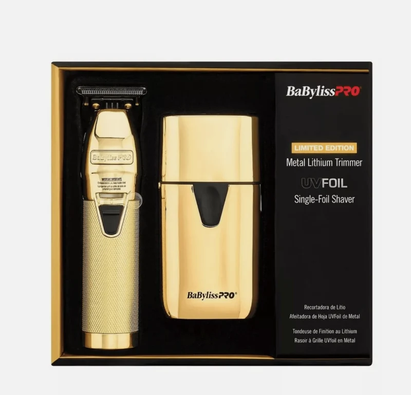 BaBylissPRO LimitedFX Collection Metal Lithium Outlining Trimmer & Single UVFOIL Shaver