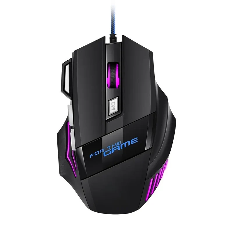 1 PC New Hyperspeed USB Gaming Mouse RGB Backlit Ergonomic Game Mice 7D Esports Wired Mouse for Laptop PC Gamer