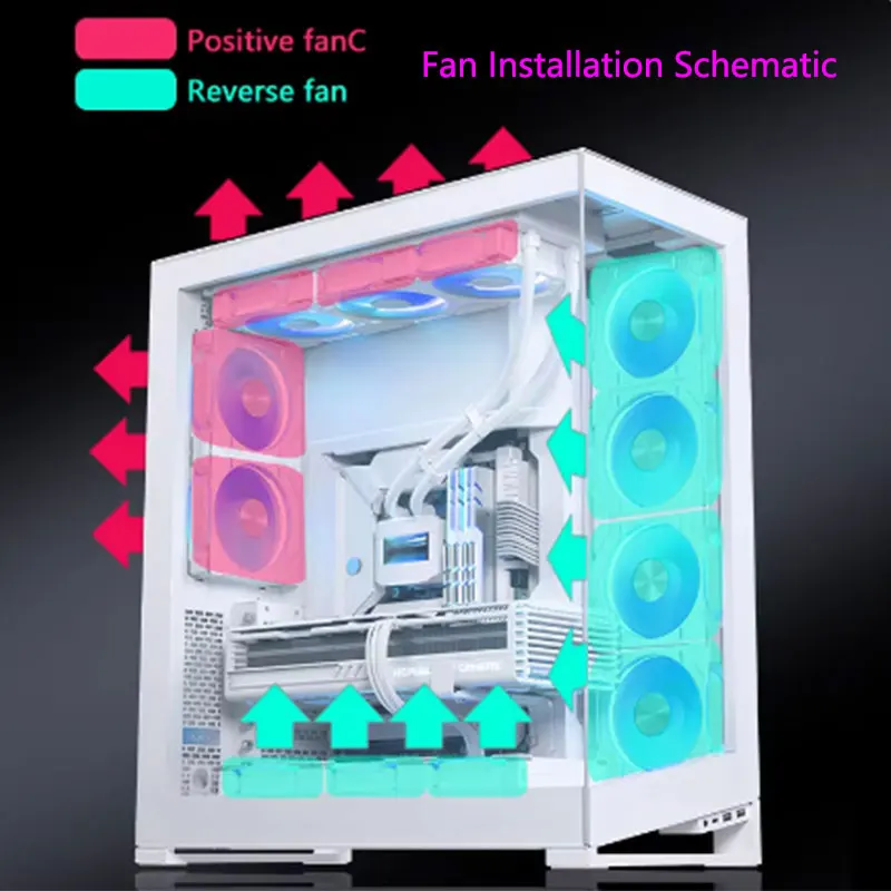 UPSIREN UF-1 PRISM 4 PRO Computer Chassis Fan 12cm ARGB 4 Pin PWM Quiet Cooling Fan 12V Large Air Volume 45.2CFM/600-1500RPM