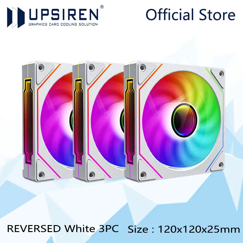 UPSIREN UF-1 PRISM 4 PRO Computer Chassis Fan 12cm ARGB 4 Pin PWM Quiet Cooling Fan 12V Large Air Volume 45.2CFM/600-1500RPM
