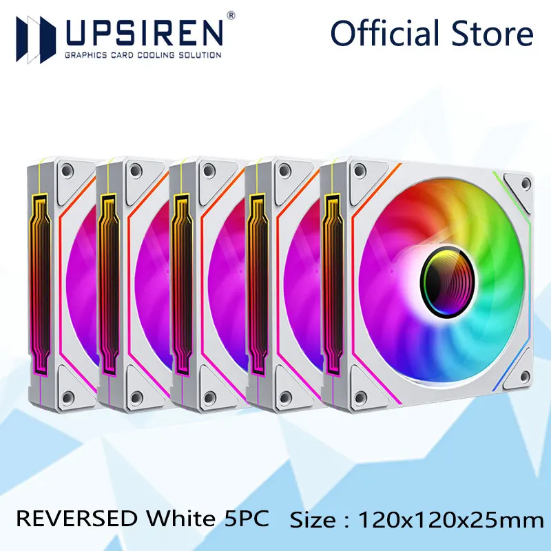 UPSIREN UF-1 PRISM 4 PRO Computer Chassis Fan 12cm ARGB 4 Pin PWM Quiet Cooling Fan 12V Large Air Volume 45.2CFM/600-1500RPM