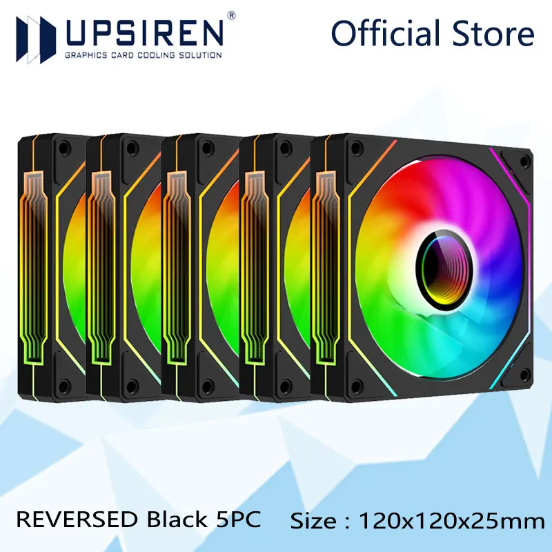 UPSIREN UF-1 PRISM 4 PRO Computer Chassis Fan 12cm ARGB 4 Pin PWM Quiet Cooling Fan 12V Large Air Volume 45.2CFM/600-1500RPM