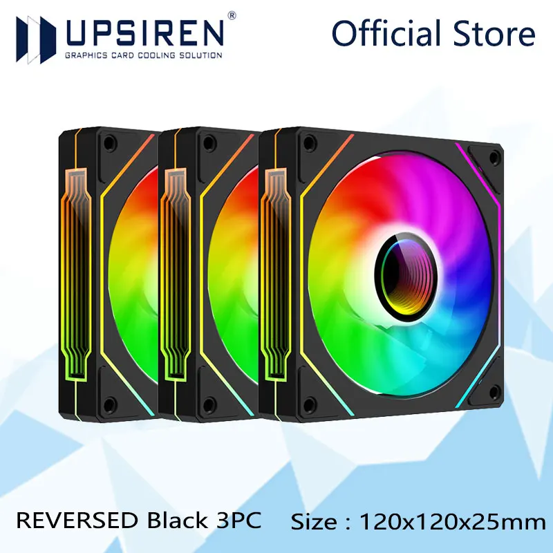 UPSIREN UF-1 PRISM 4 PRO Computer Chassis Fan 12cm ARGB 4 Pin PWM Quiet Cooling Fan 12V Large Air Volume 45.2CFM/600-1500RPM