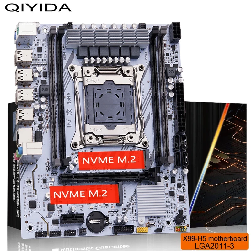 QIYIDA X99 motherboard LGA2011 3 with M.2 slot Support DDR4 Memory SATA USB PCI16X