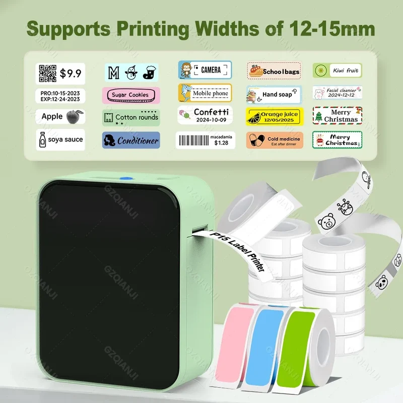 Marklife P15 Wireless Bluetooth Label Printer Portable Thermal Printer Similar as D11 D110 D101 Label Machine Mini Label Maker
