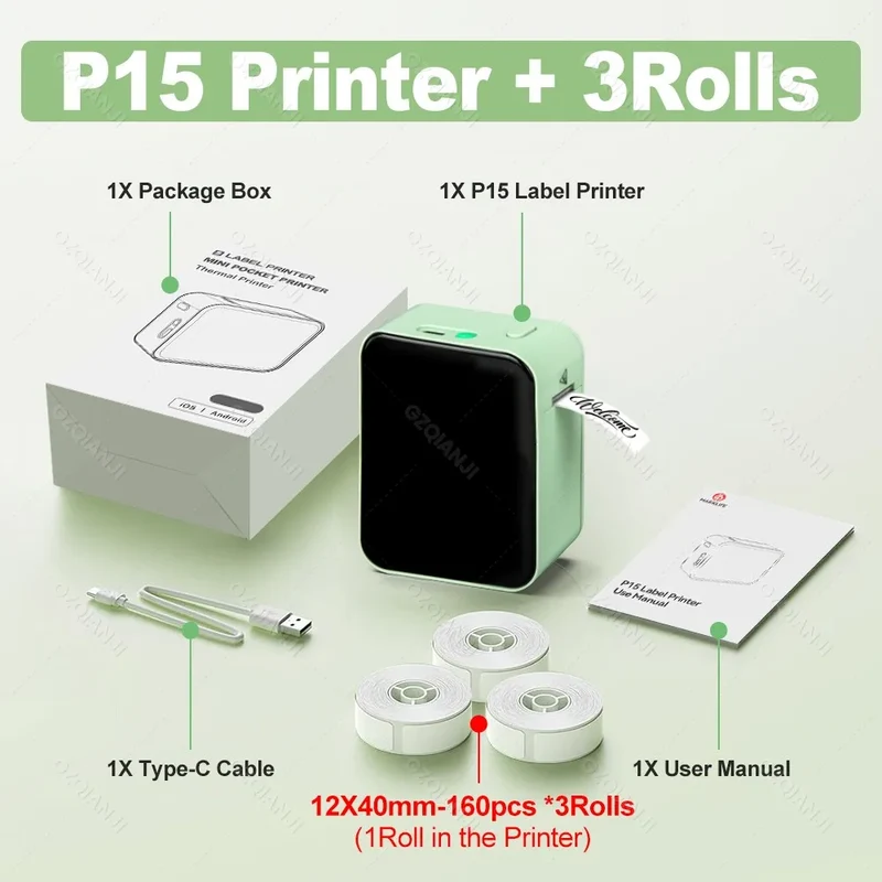 Marklife P15 Wireless Bluetooth Label Printer Portable Thermal Printer Similar as D11 D110 D101 Label Machine Mini Label Maker
