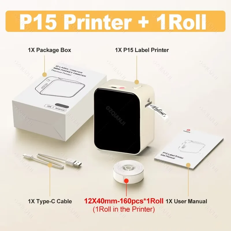 Marklife P15 Wireless Bluetooth Label Printer Portable Thermal Printer Similar as D11 D110 D101 Label Machine Mini Label Maker
