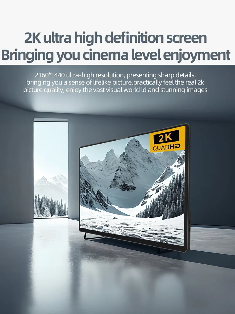 ZSUS 2160*1440 14-inch 2K Portable Monitor 60HZ For Laptop XBox PS4 / 5 Switch TV Box Cell Phone PC Extension Mobile
