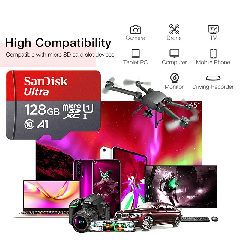 Ultra Micro TF SD 128GB 32GB 64GB 256GB Micro TF SD Card SD/TF Flash Card Memory Card 32 64 128 GB MiniSD for Phone