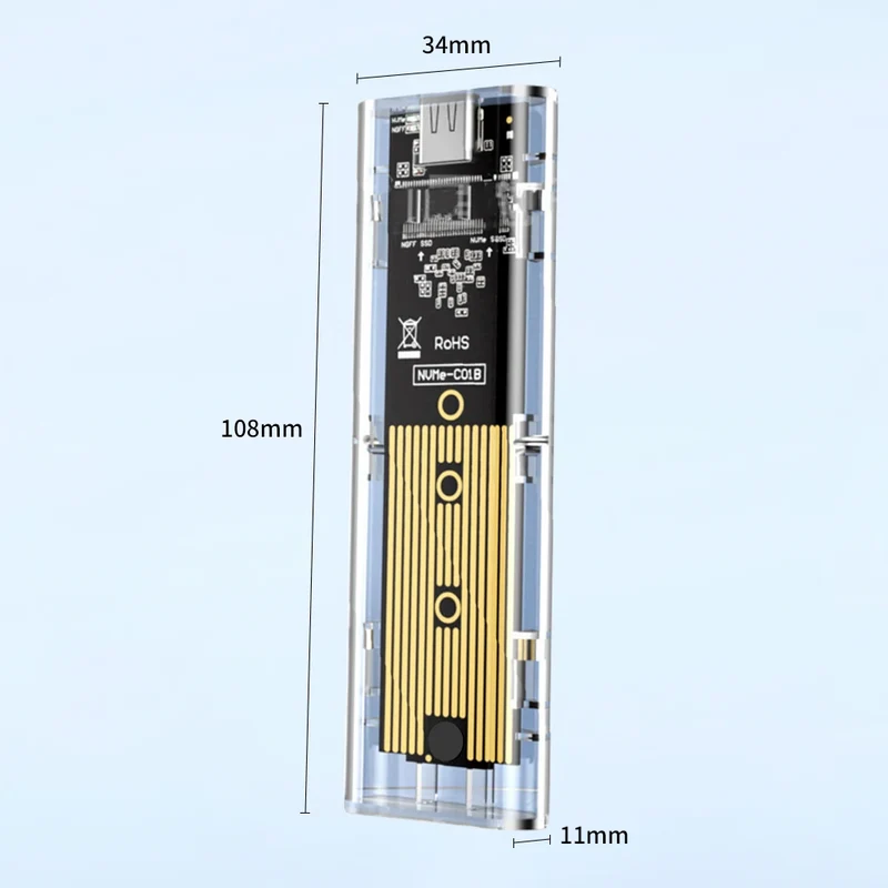 M.2 NGFF/NVME to USB3.0 Mobile Hard Disk Case SATA SSD Type-C 5Gbps Enclosure Adapter