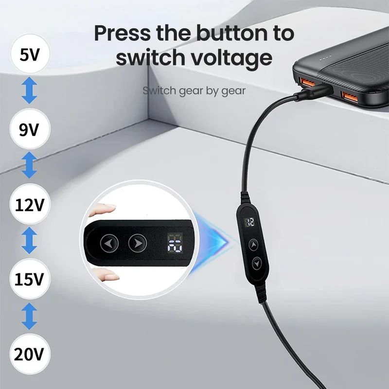 USB C to DC Power Boost Cable Type C To DC Fast Charging 5V To 12V Boost Converter Cable Adapter For Wireless Router TV BOX