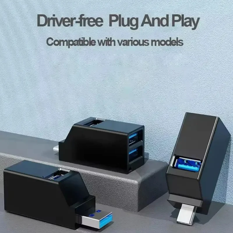 1Pcs USB 3.0 Adapter HUB Mini Splitter Box 1 to 3 Ports High Hi-Speed USB 2.0 Extender For PC Laptop U Disk Card Reader