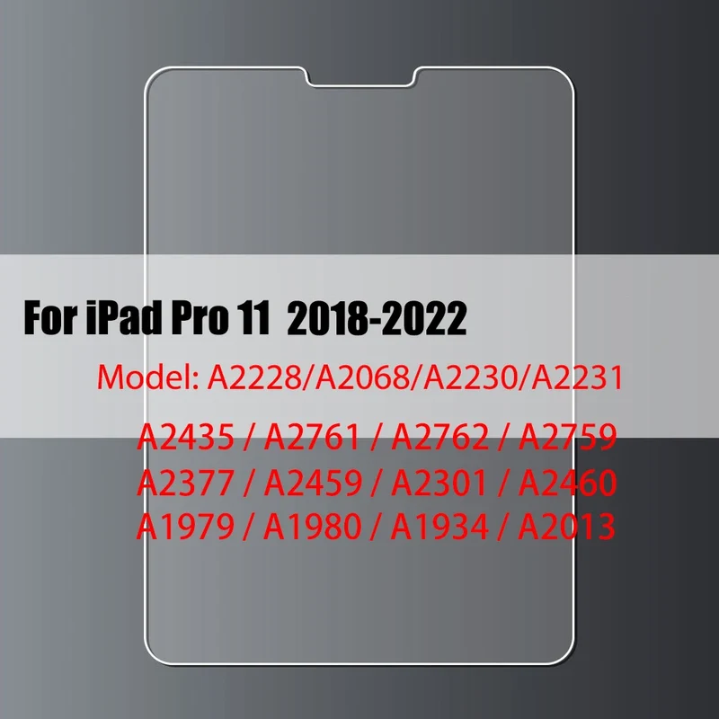 Tempered Glass Screen Protector For iPad 10.2 9.7 10. 5 10.9 Pro 11 New iPad 10 9 8 7 6 5 Air 4 3 2 Mini 2020 2021 2022