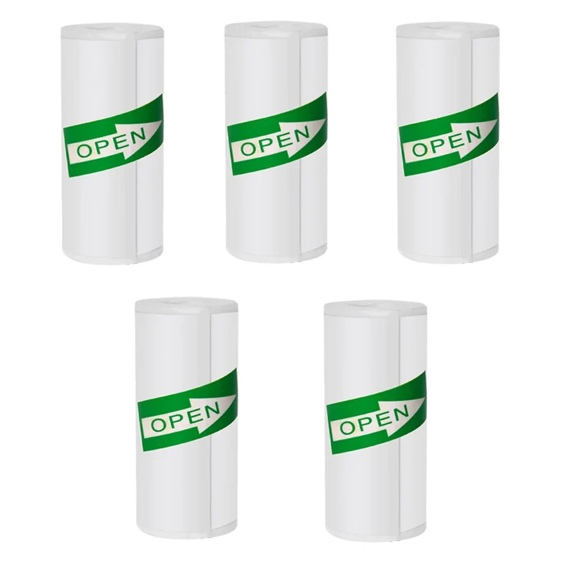 57*25MM Mini Printer Thermal Paper HD Self-adhesive Roll Paper Label Sticker Photo Inkless Printing Portable Printer Color Paper