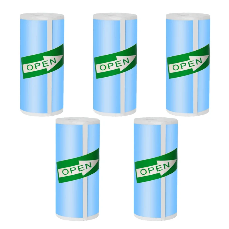 57*25MM Mini Printer Thermal Paper HD Self-adhesive Roll Paper Label Sticker Photo Inkless Printing Portable Printer Color Paper