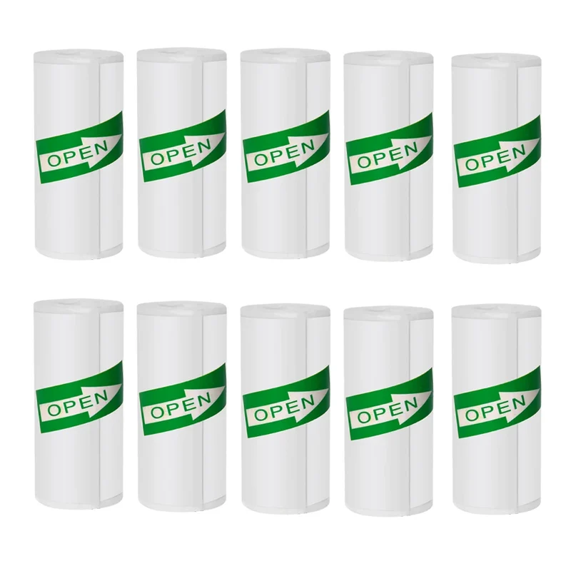 57*25MM Mini Printer Thermal Paper HD Self-adhesive Roll Paper Label Sticker Photo Inkless Printing Portable Printer Color Paper