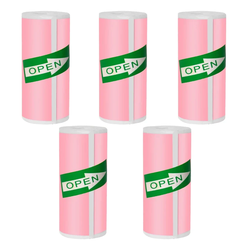 57*25MM Mini Printer Thermal Paper HD Self-adhesive Roll Paper Label Sticker Photo Inkless Printing Portable Printer Color Paper