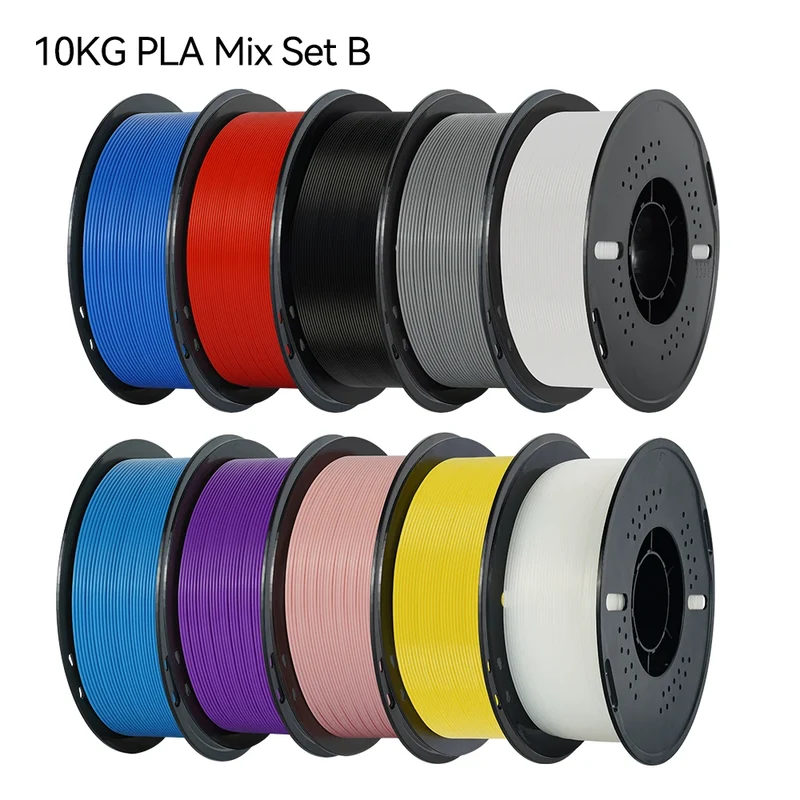 KINGROON 22LBS PETG or PLA Filament 3D Printer Filament 10 Rolls 1KG 1.75MM Eco-Friendly Good Toughness Mix Color Free Shipping