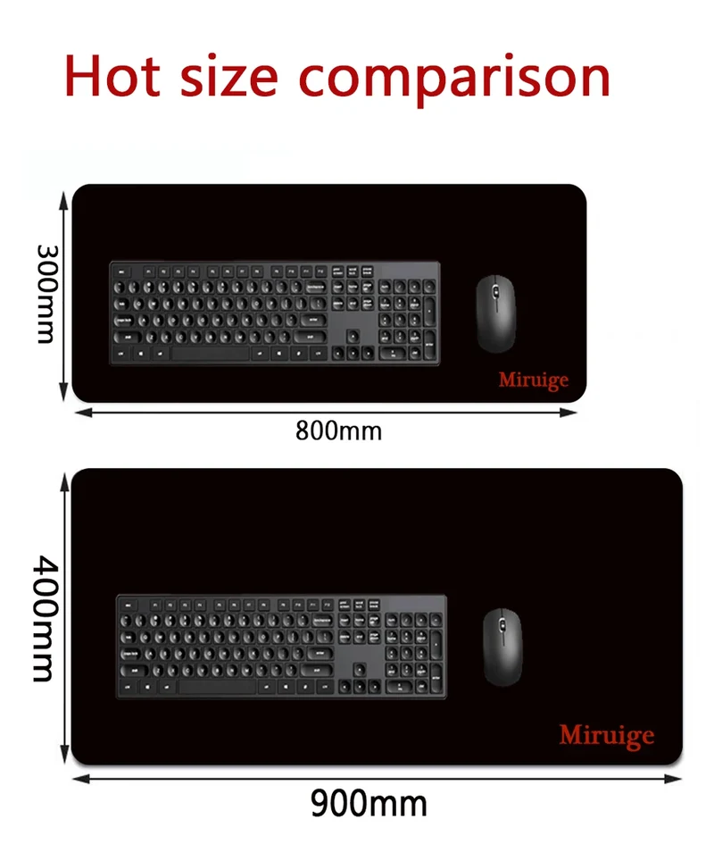Anime Mouse Pad Large Gaming Desk Mat Extended Non-Slip Rubber Base Stitched Edge Keyboard Mat Kawaii Mousepad for Laptop Gamer