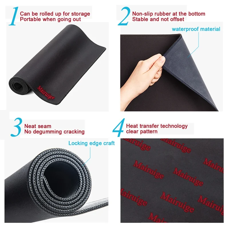 Anime Mouse Pad Large Gaming Desk Mat Extended Non-Slip Rubber Base Stitched Edge Keyboard Mat Kawaii Mousepad for Laptop Gamer