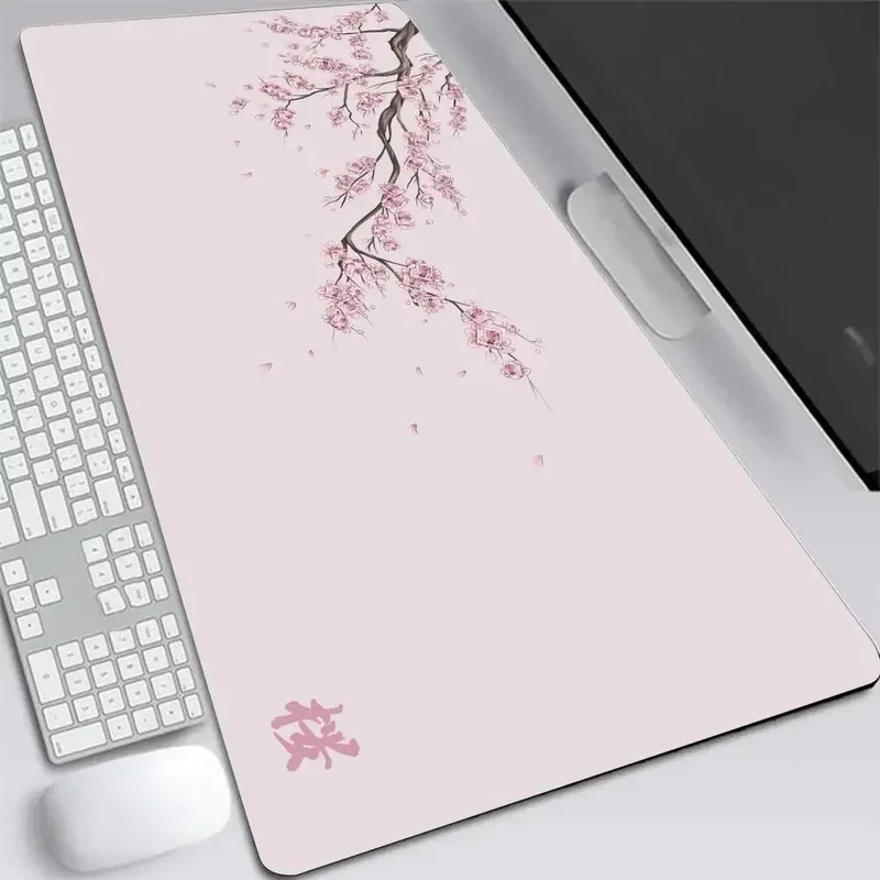 Japan Cherry Blossom Mouse Pad XXL Gray Laptops Gaming Deskmat Sakura Mousepad Anime Office Carpet Gamer Keyboard Computer Desks