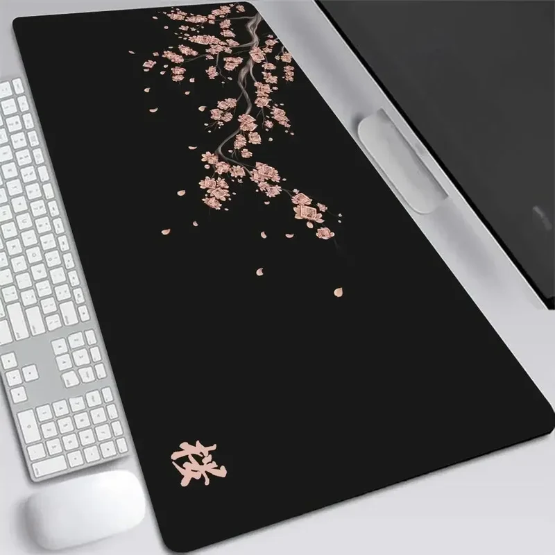 Japan Cherry Blossom Mouse Pad XXL Gray Laptops Gaming Deskmat Sakura Mousepad Anime Office Carpet Gamer Keyboard Computer Desks
