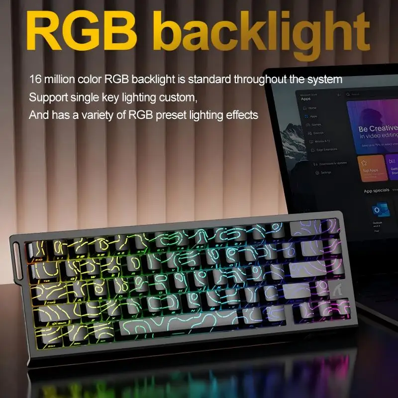 ATTACK SHARK X68HE Wired RGB Keyboard for PC Gaming with PBT Double-Shot Keycaps, 0.01mm Rapid Trigger Accuracy, 128K Scan Rate