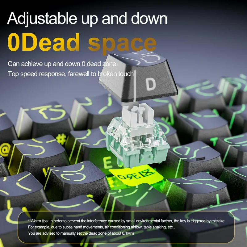 ATTACK SHARK X68HE Wired RGB Keyboard for PC Gaming with PBT Double-Shot Keycaps, 0.01mm Rapid Trigger Accuracy, 128K Scan Rate
