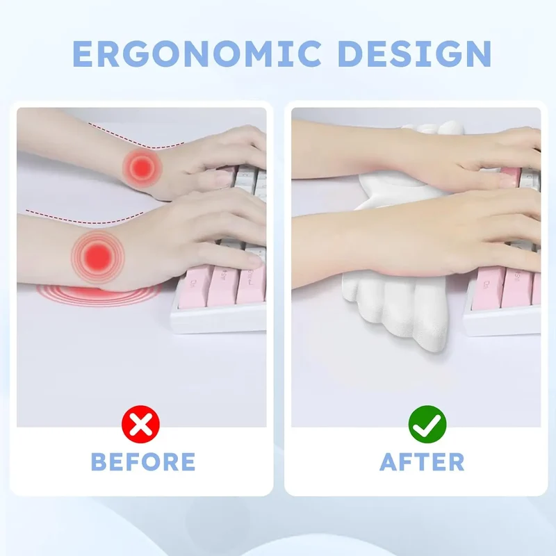 Mechanical Keyboard Mouse Wrist Rest Angel Wing Memory Foam Mouse Cushion Support Pad Wrist Support For Office Computer Laptops