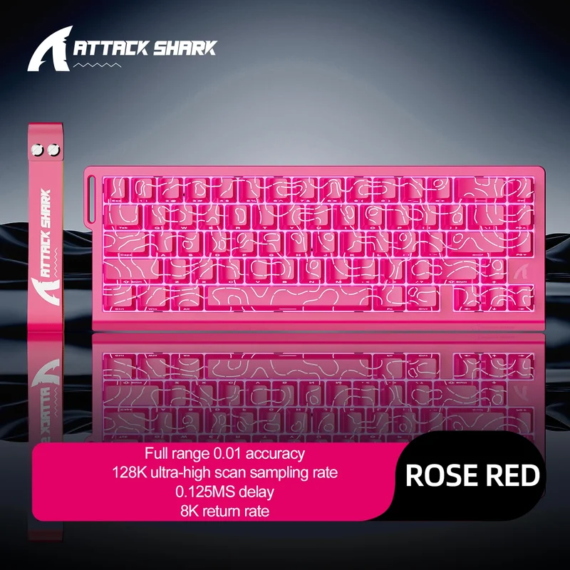 X68HE ATTACK SHARK Magnetic Gaming Keyboard Mechanical Wired for Pro Gaming 0.01mm Rapid Trigg 8000Hz SOCD/Rs 0.125ms 128K Rate