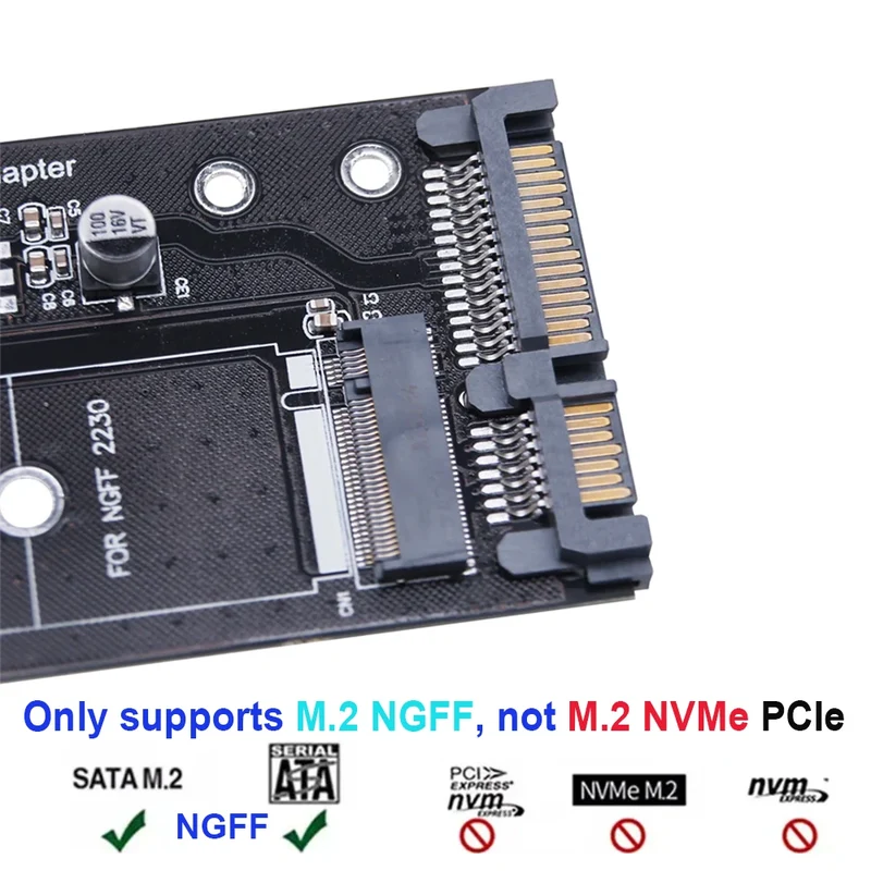 M.2 NGFF SSD To SATA 3 3.0 Adapter Card Converter B B&M Key Protocol Solid State Disk Drive 2230 2280 2242