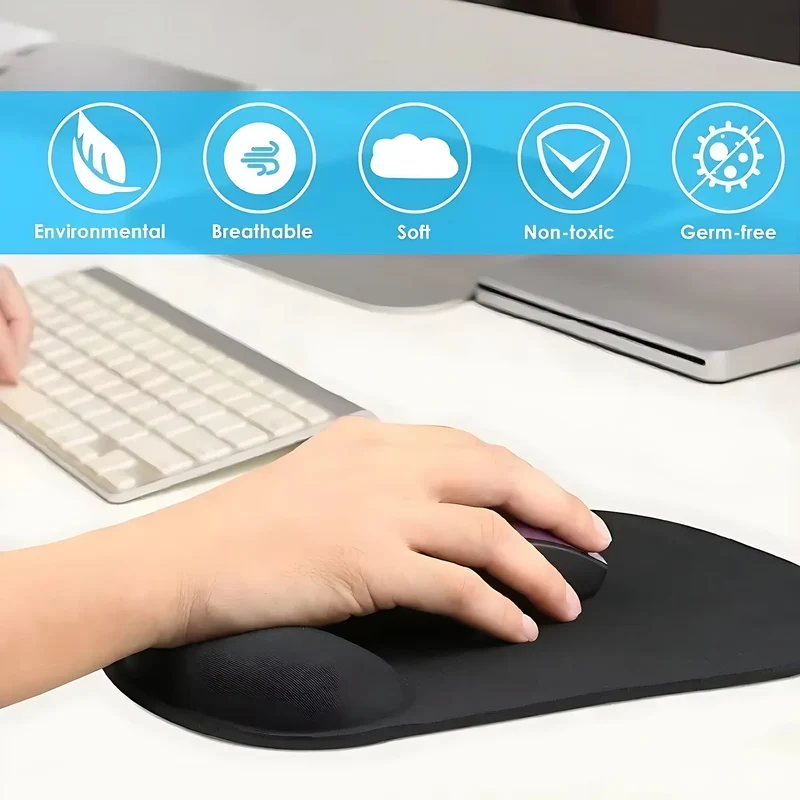 Ergonomic Wrist Rest Mouse Pad Comfortable Wrist Support Non Slip Mice Mat Soft Mousepad For PC Laptop Computer