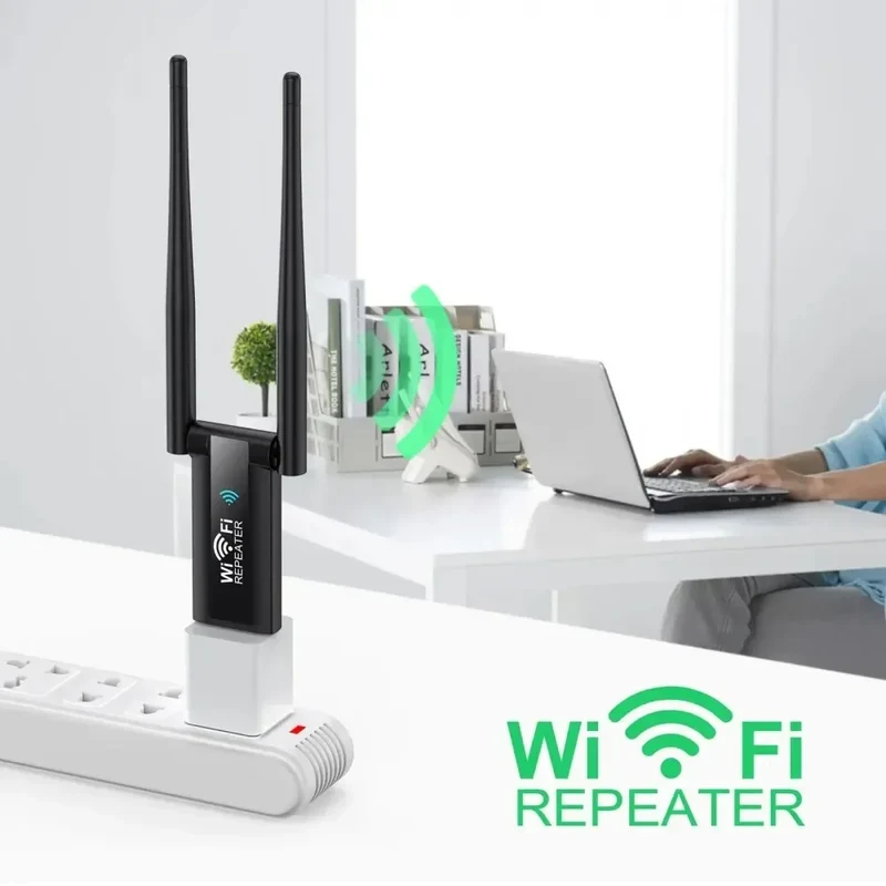 KEBIDUMEI Wireless 2.4G 300Mbps USB WiFi Repeater Extender Signal Amplifier Booster Long Range Router Home Network Extension