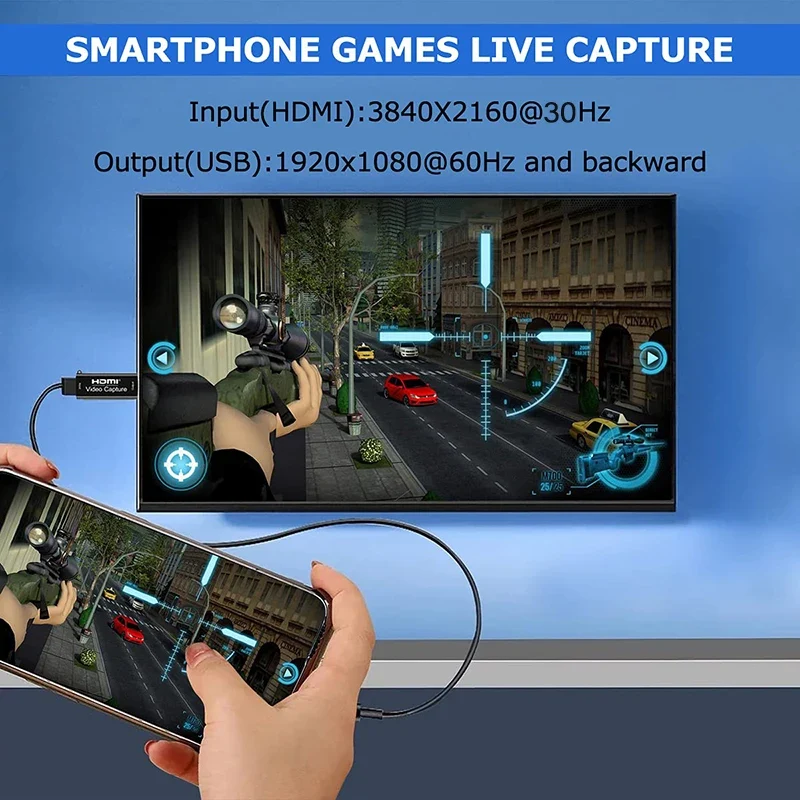 HDMI-compatible to USB Video Capture Card 1080P USB 2.0 Game Grabber Box For PS4 DVD Camera PC Recording Live Streaming