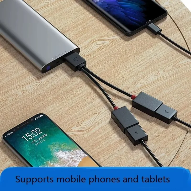 1 In 2 Out USB HUB Car Usb Splitter cable Multifunction Adapter Cord Charging Cable for iphone Xiaomi Huawei smart phone