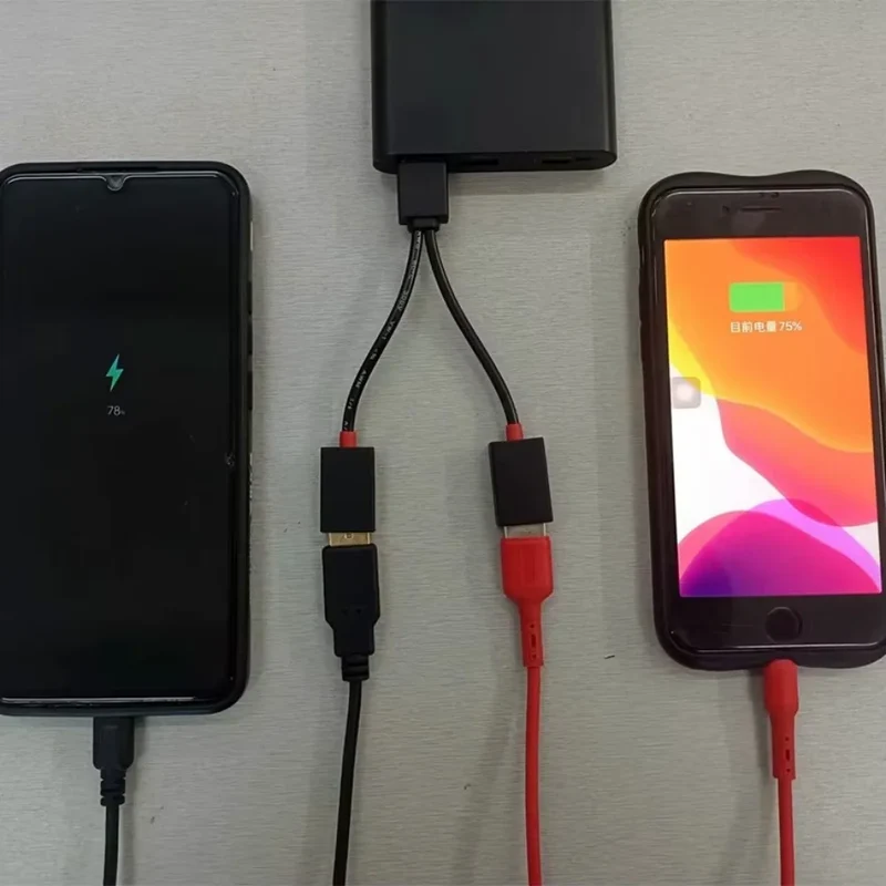 1 In 2 Out USB HUB Car Usb Splitter cable Multifunction Adapter Cord Charging Cable for iphone Xiaomi Huawei smart phone