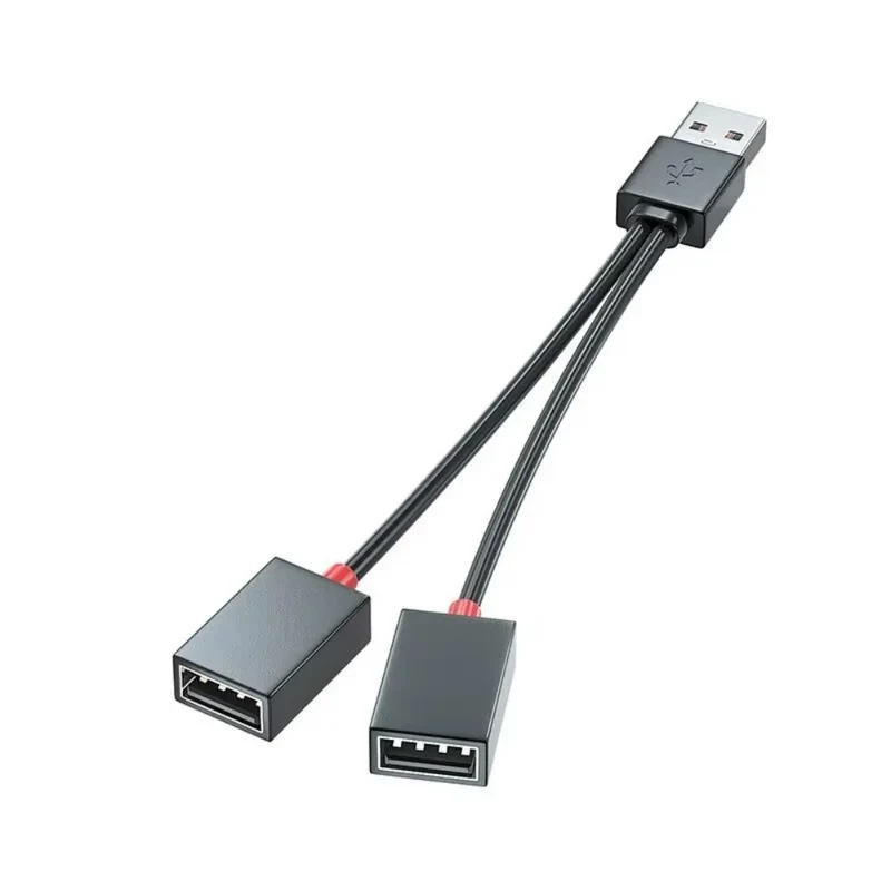 1 In 2 Out USB HUB Car Usb Splitter cable Multifunction Adapter Cord Charging Cable for iphone Xiaomi Huawei smart phone