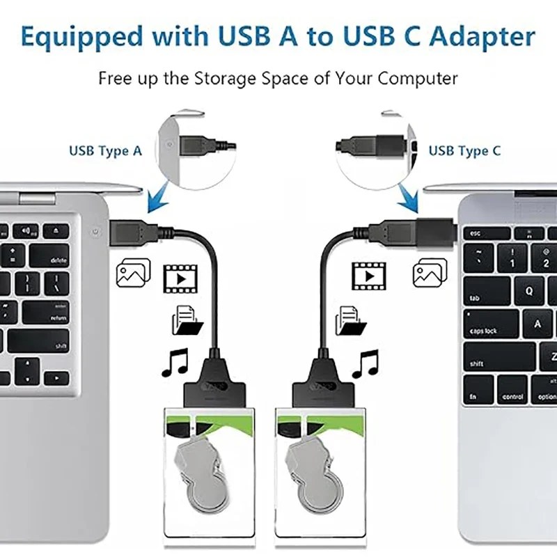 SATA to USB 3.0 Adapter Cable for 2.5 inch Hard Drive HDD/SSD Data Transfer,2in1 Sata Cable External Hard Drive Converter