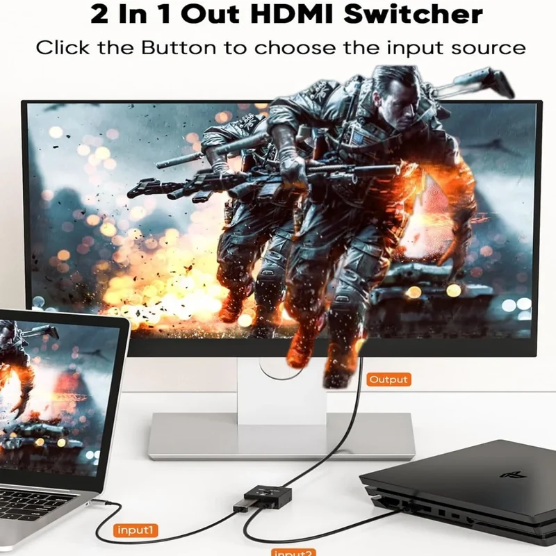4k Switch Bi-Direction 2.0 Splitter HDMI-compatible 1x2/2x1 Adapter2 in 1 out Converter for Switcher PS4 Pro/4/3 TV Box