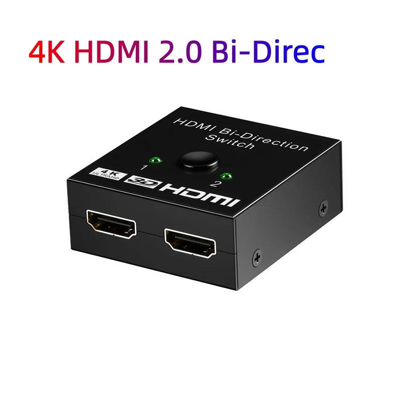 4k Switch Bi-Direction 2.0 Splitter HDMI-compatible 1x2/2x1 Adapter2 in 1 out Converter for Switcher PS4 Pro/4/3 TV Box