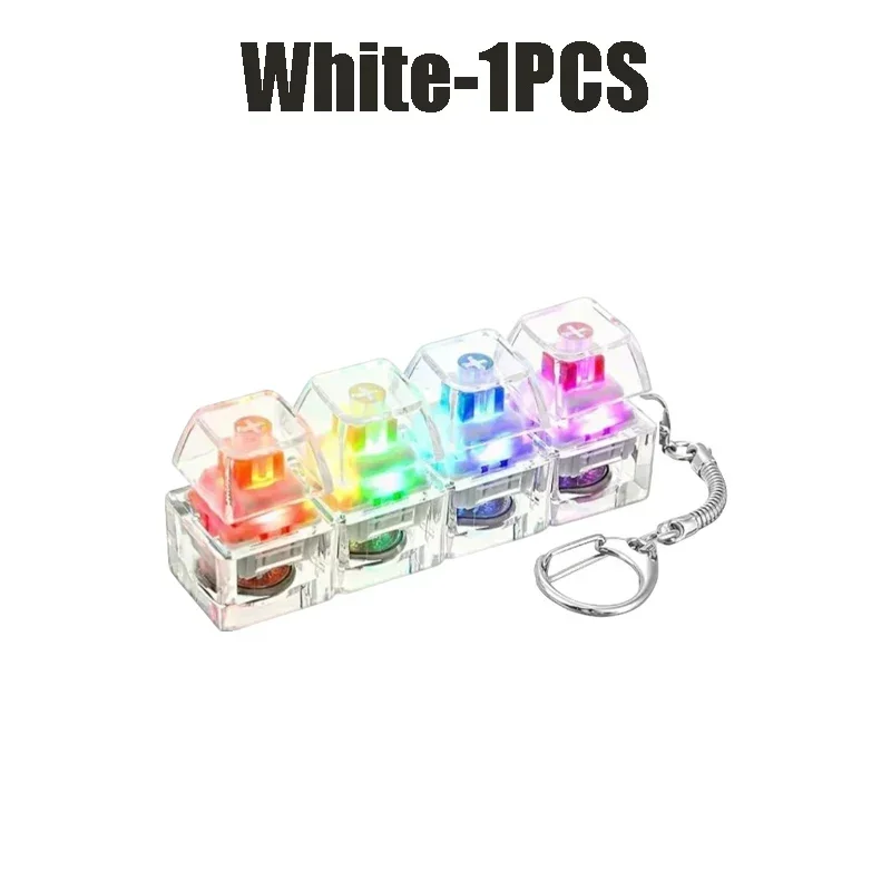 4-Button Fingertip Keyboard Keychain RGB Keyboard Fidget Toy With Lights For Stress Relief Decompression Calming